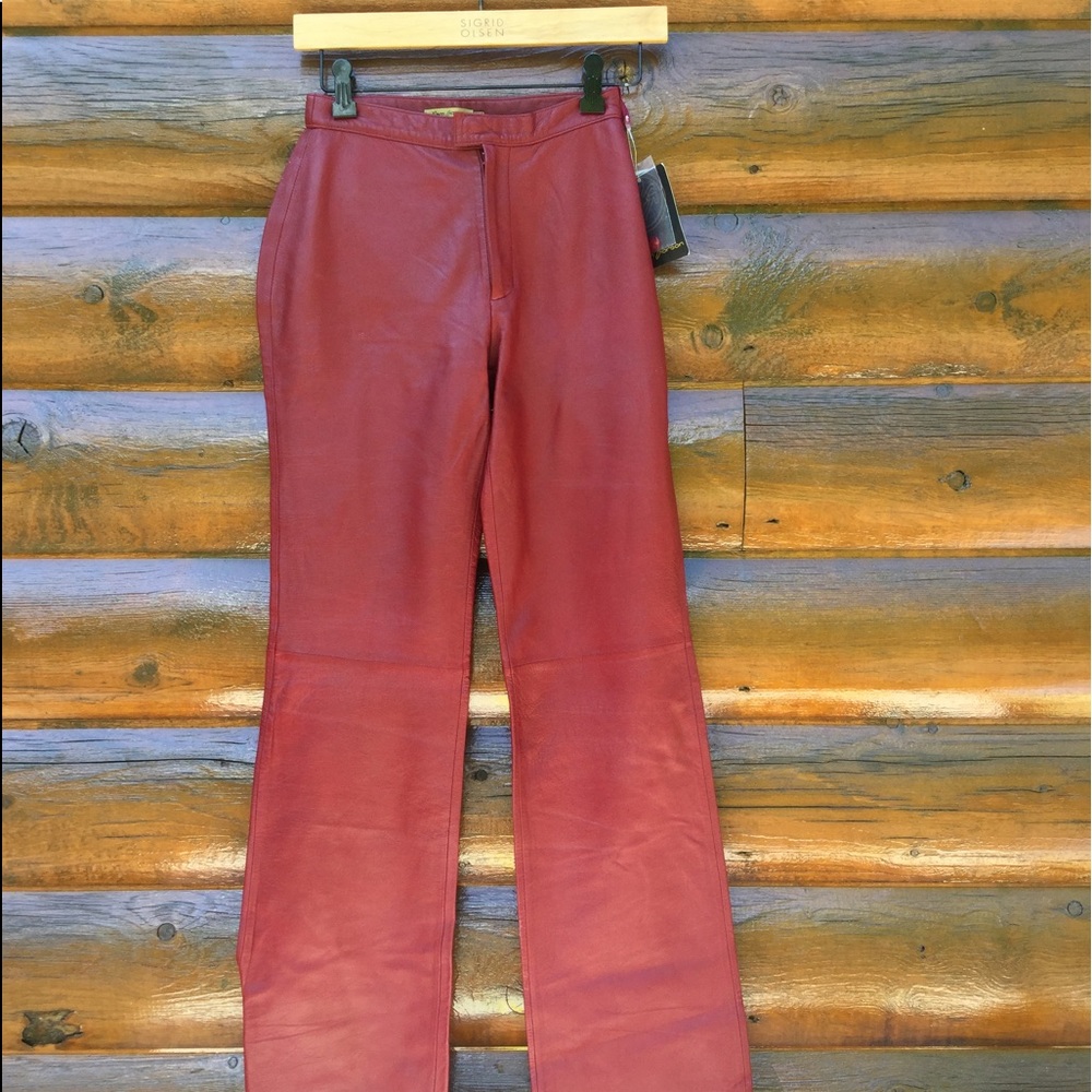 🔥 NWT  Rem Garson Sexy Red Leather Pant